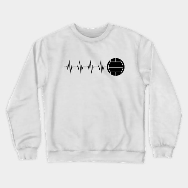 Volleyball Heartbeat Crewneck Sweatshirt by KC Happy Shop